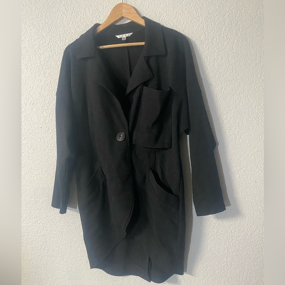CAbi Women’s Casual Charcoal Ponte Knit Lisbon Topper Jacket  size Small - Picture 2 of 9